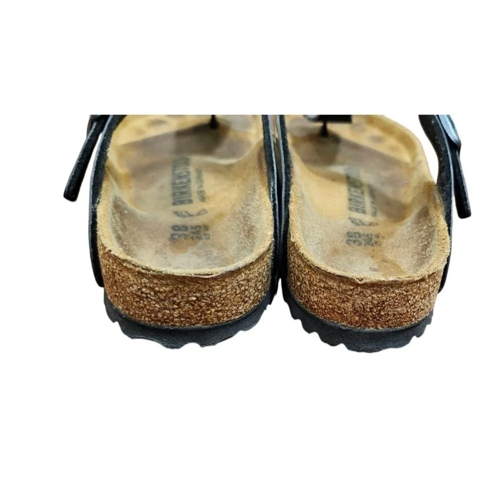 Birkenstock Gizeh Black Patent Sandals Size EU 38/US 7